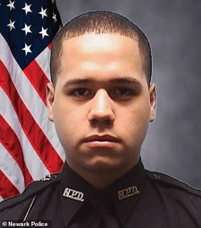Joseph Azcona, 26, a five-year veteran, died in the hospital from his injuries after he was allegedly shot 'before he even had the opportunity to leave his police car,' Essex County Prosecutor Theodore Stephens said at a press conference on Saturday