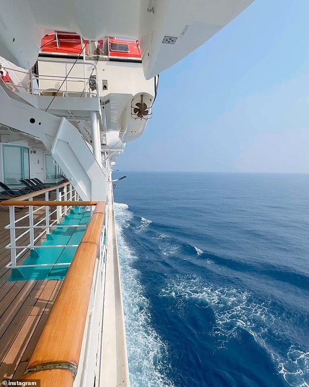 A cruise ship passenger who jumped to her death from Majestic Princess in the middle of the Tasman Sea left handwritten notes instructing her luggage be returned to her son in the US. Majestic Princess is pictured