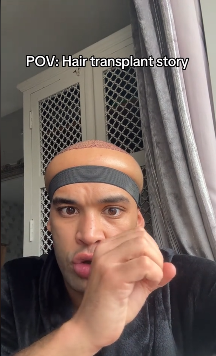 Kanah Flex speaking to the camera with his head visibly swollen, Photo Credit: kanahflextv/Tiktok